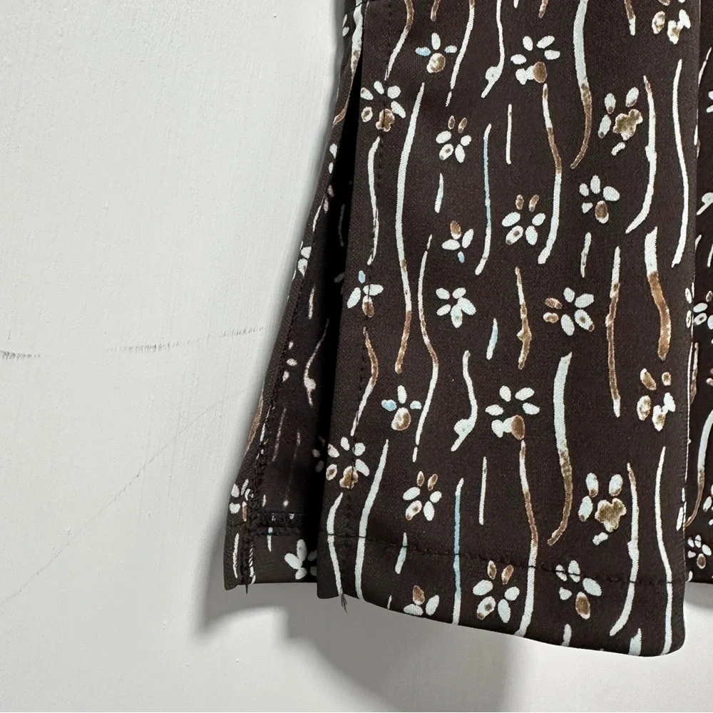 Vintage 90s Axcess Chocolate Brown Floral Midi Skirt Women’s Size Medium Boho - Picture 14 of 16